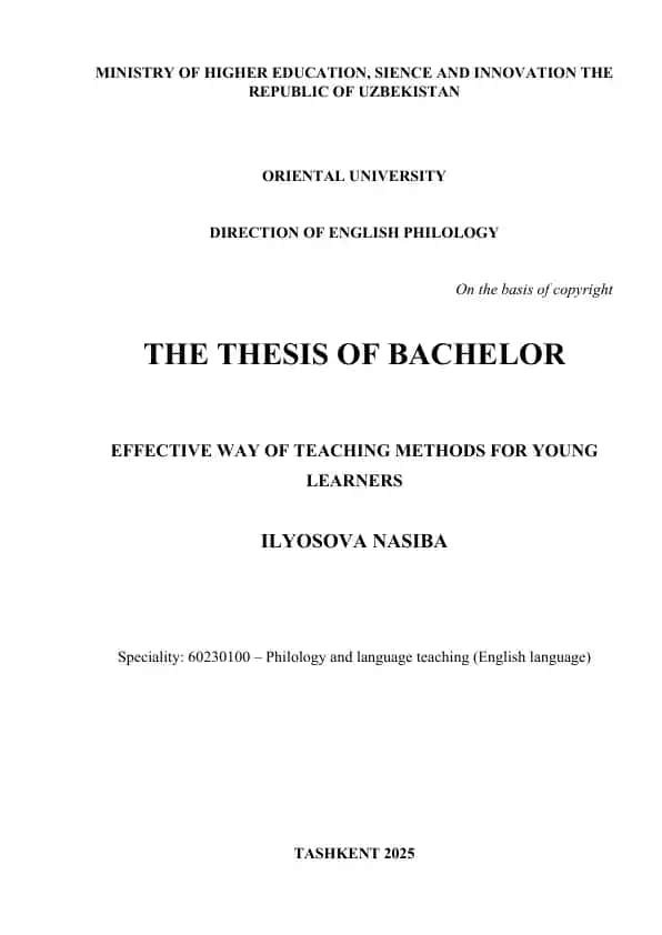 THE THESIS OF BACHELOR