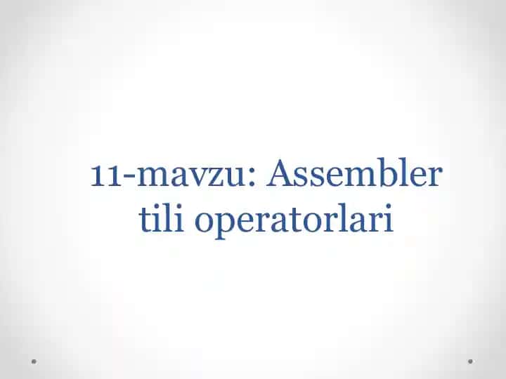 Assembler tili operatorlari