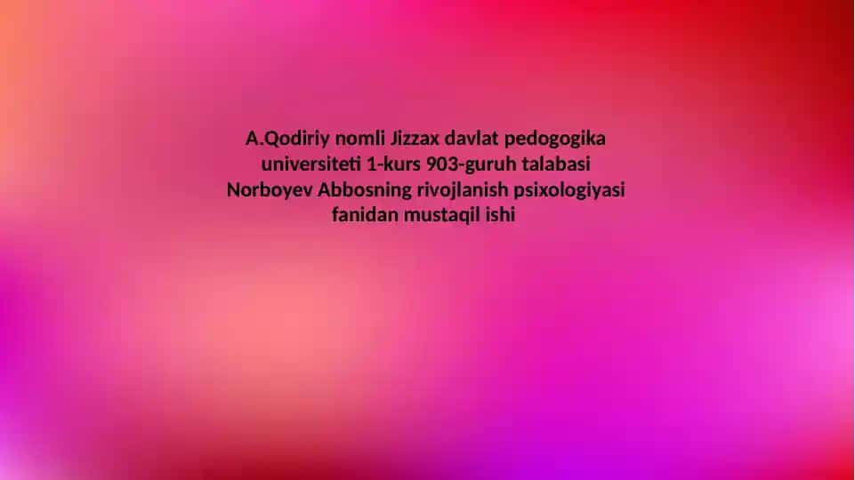 Go'daklik davrida