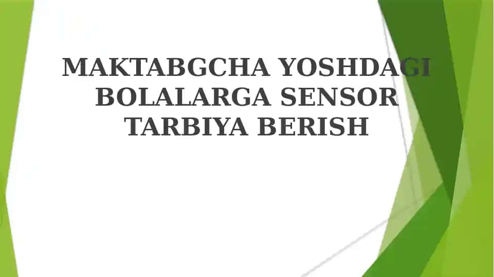 Sensorli Tarbiya
