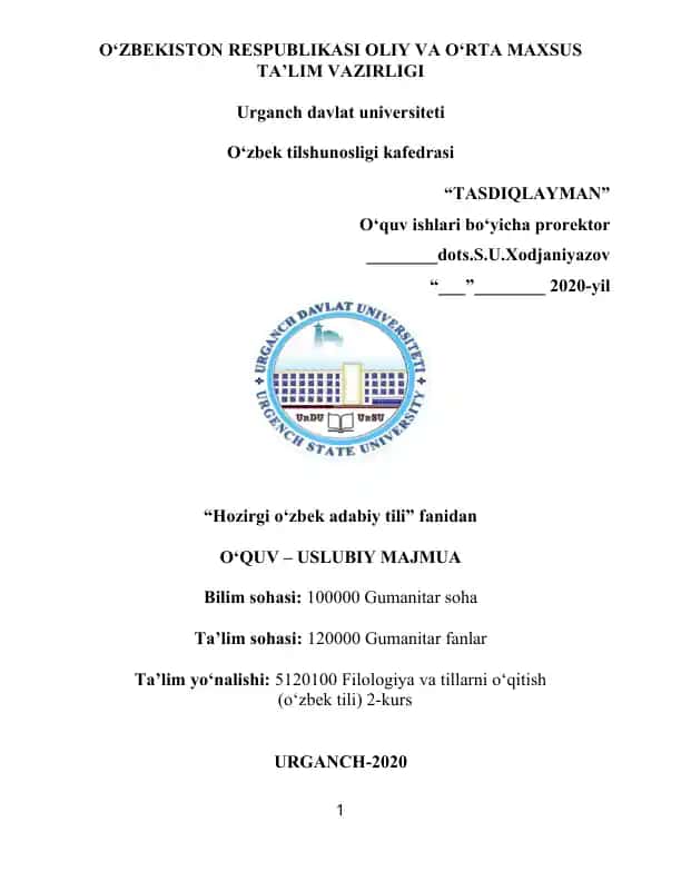 O‘quv-uslubiy majmua