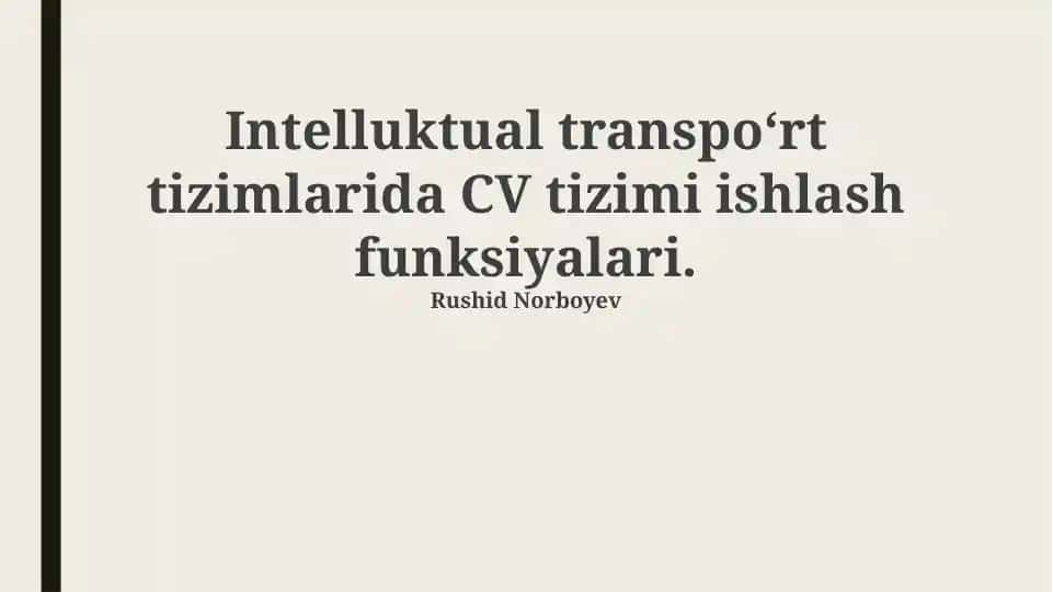 CV Tizimining Asosiy Vazifalari va Funksiyalari