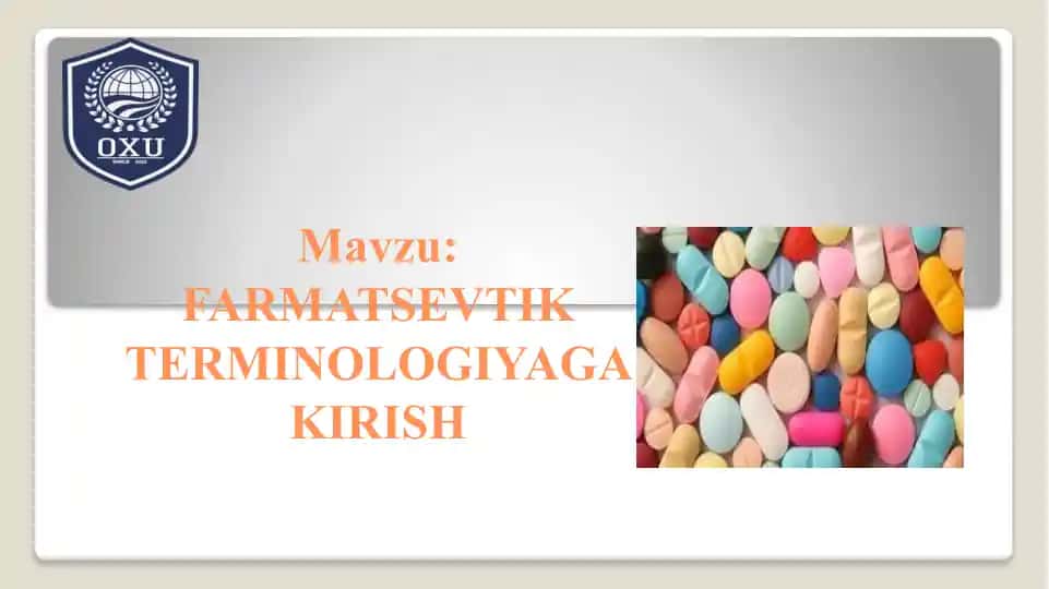 Dorivorvositalarning Nomenklaturasi