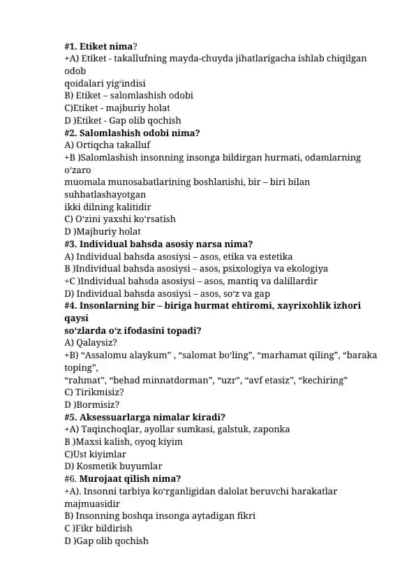 Etiket va Salomlashish adabiyoti