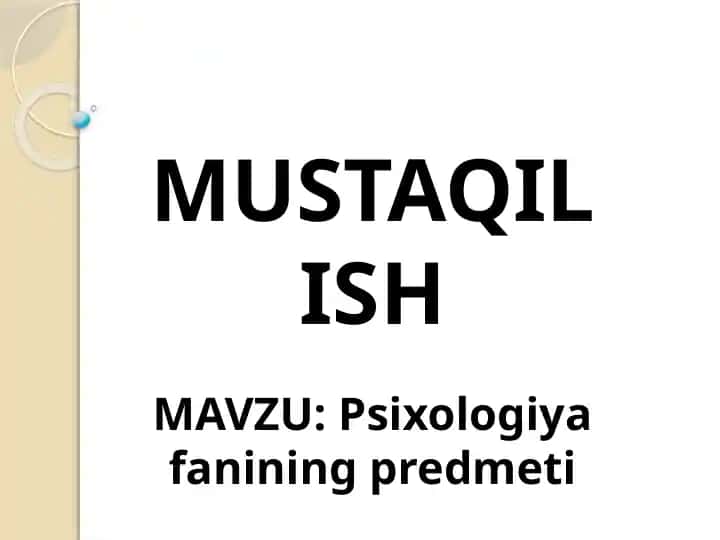 Psixologiya fanining predmeti