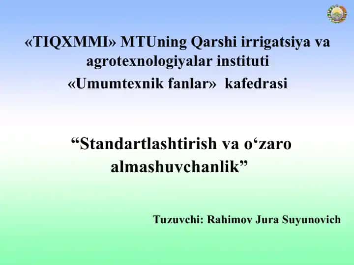 Standartlashtirish asoslari
