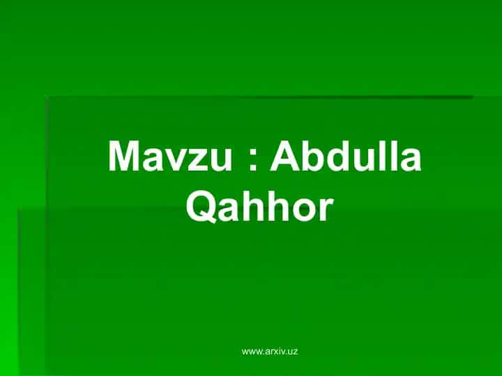 Abdulla Qahhor