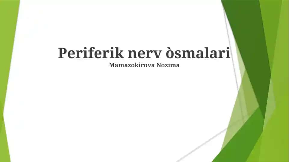 Periferik nerv oʻsmalari taqdimoti