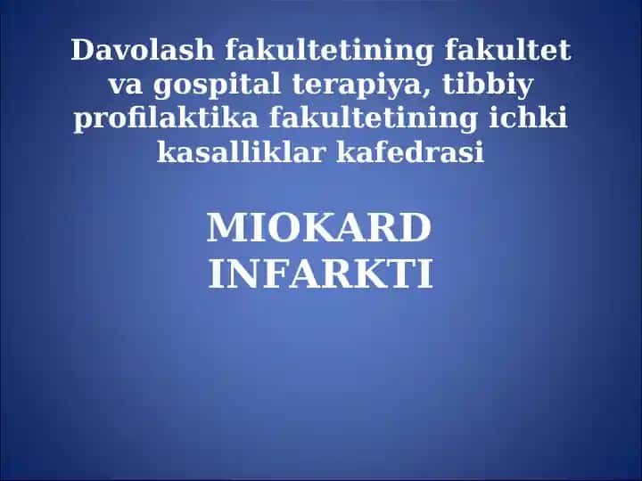 MIOKARD INFARKTI