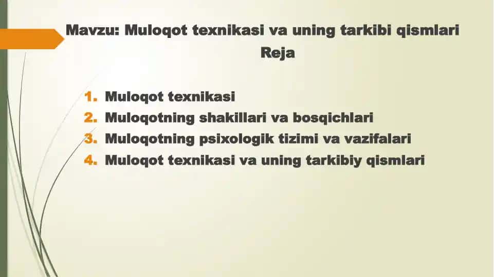 Muloqot texnikasi va uning tarkibi qismlari