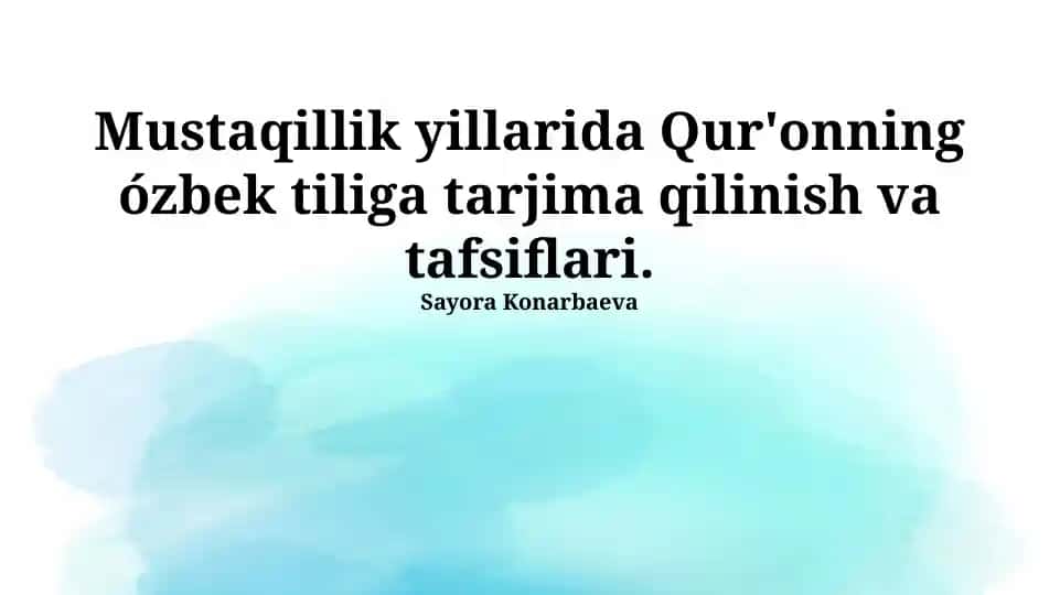 Qur'on tarjimalari tarixiy tahlili