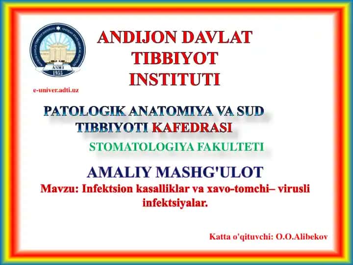 Infektsion kasalliklar va virusli infektsiyalar