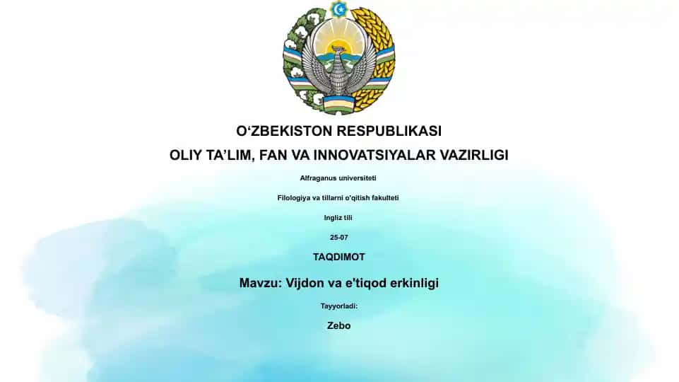 Vijdon va e'tiqod erkinligi