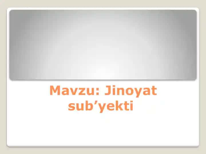 Jinoyat sub'ekti