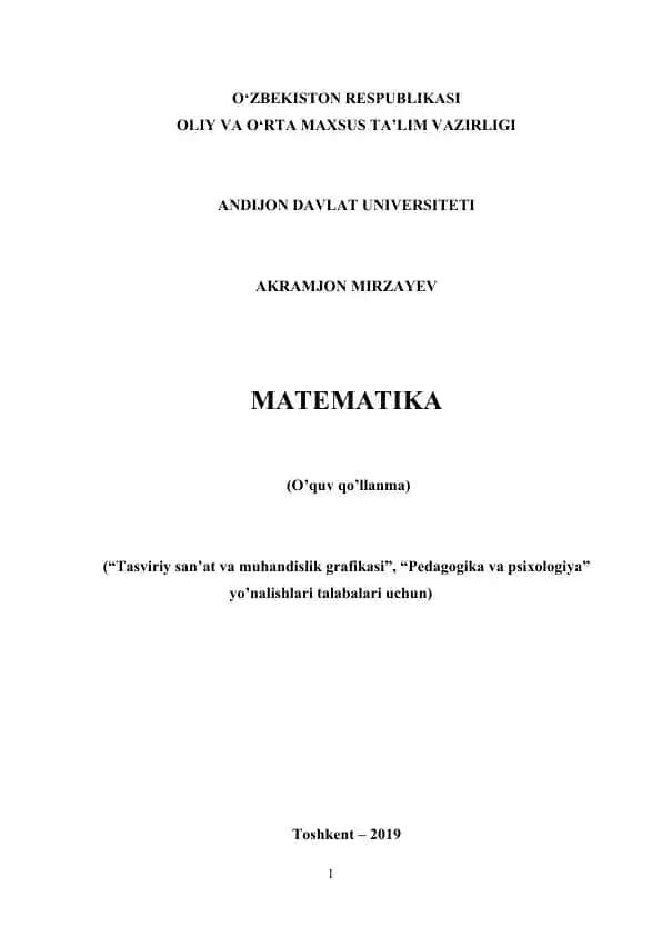 Matematika (O‘quv qo'llanma)