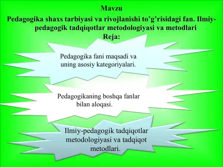 Pedagogika shaxs tarbiyasi va rivojlanishi