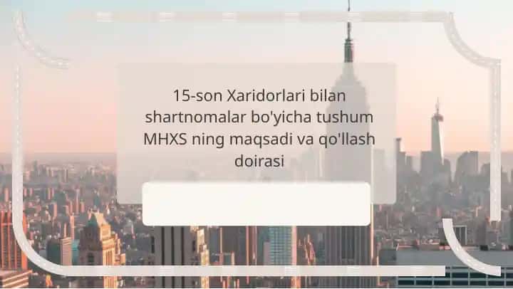 Xaridorlar bilan shartnomalar bo'yicha tushum MHXS
