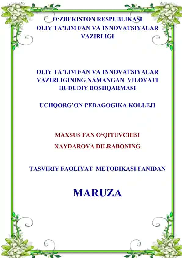 Tasviriy faoliyat metodi