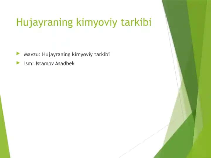 Hujayraning kimyoviy tarkibi