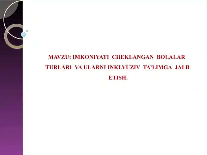 Inklyuziv ta'limning rivojlanishi