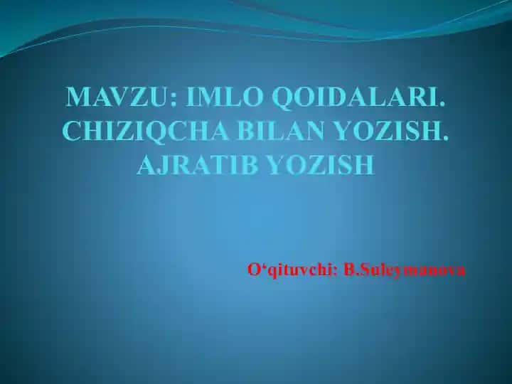 Imlo qoidalari