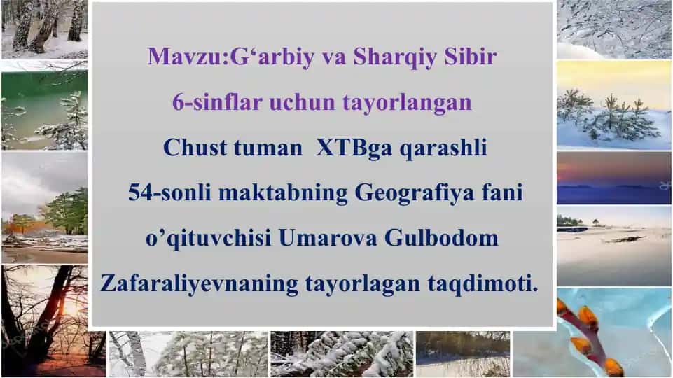 G‘arbiy va Sharqiy Sibir
