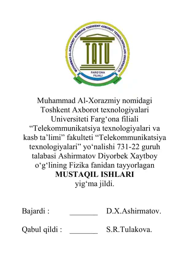 MUSTAQIL ISHLARI