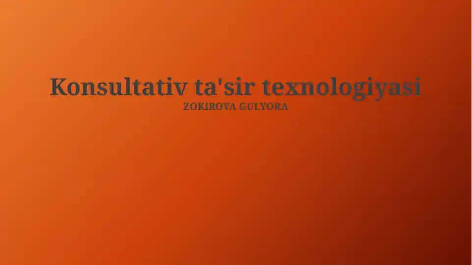 Konsultativ ta'sir texnologiyasi