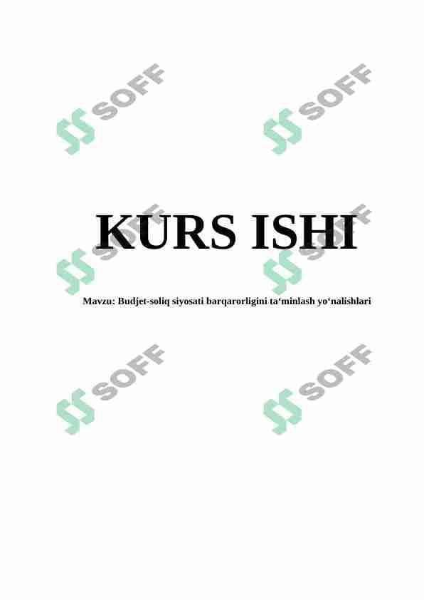 Budjet-soliq siyosati barqarorligini ta'minlash yo'nalishlari