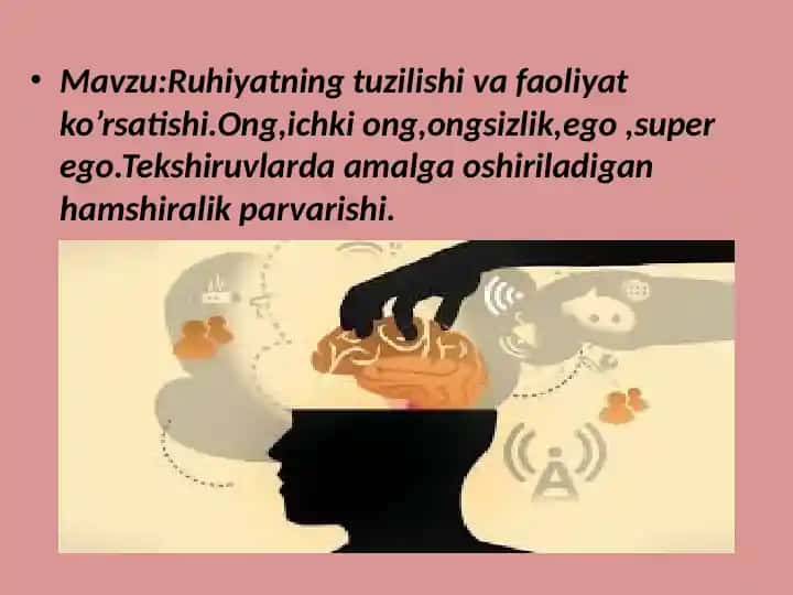 Ruhiyatning tuzilishi va faoliyat ko'rsatishi