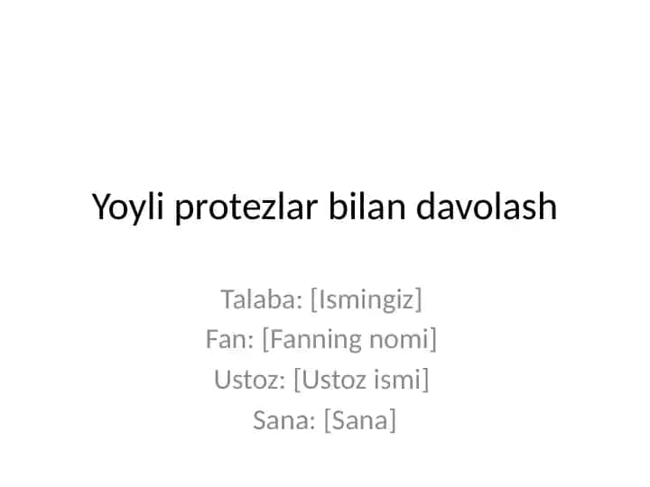Yoyli protezlar