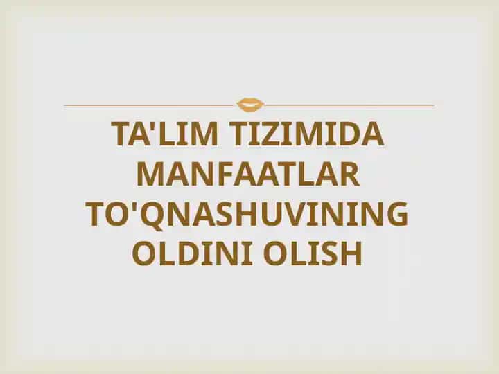 "Manfaatlarni to'qnashuvining oldini olish to'g'risida"