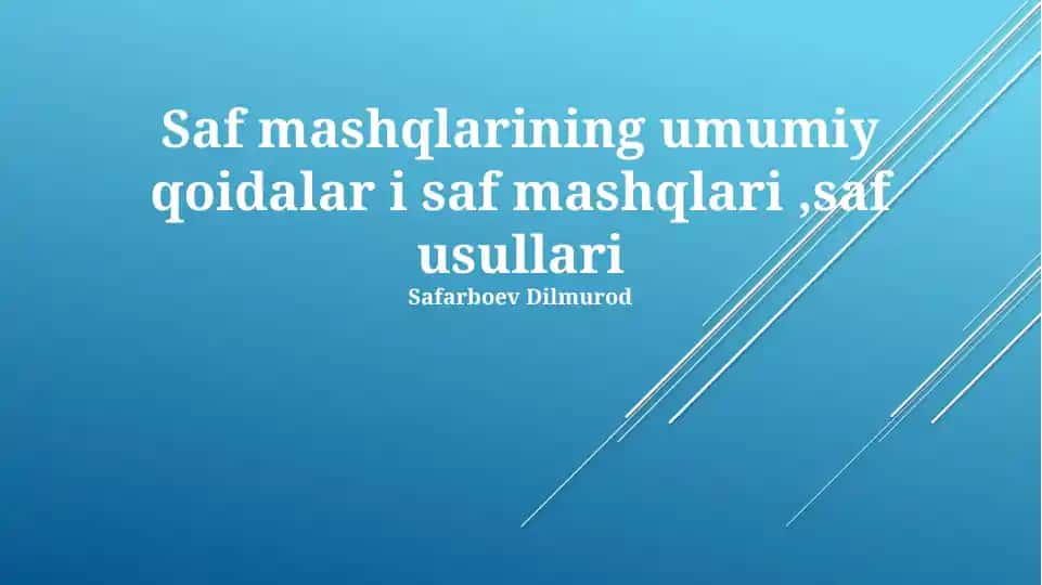 Saf mashqlari