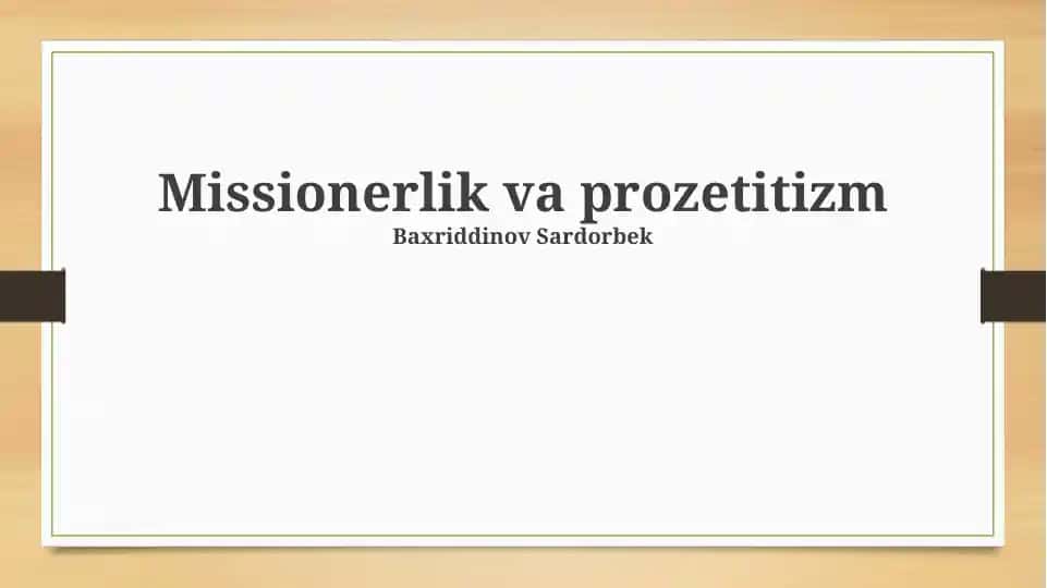 Missionerlik va prozelitizm