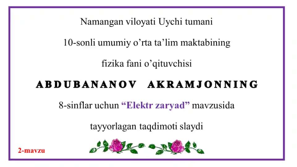 Atom tuzilishi haqida ma'lumotlar