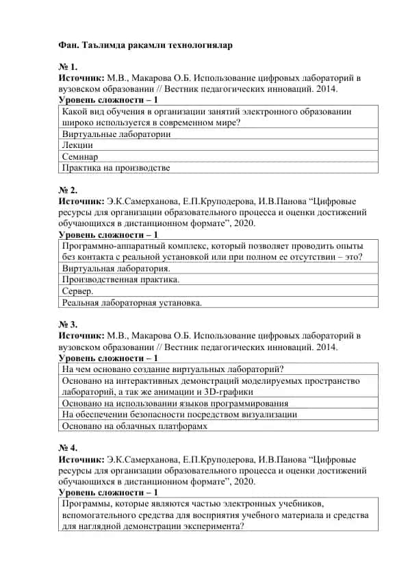 Цифровые ресурсы для организации образовательного процесса и оценки достижений обучающихся в дистанционном формате