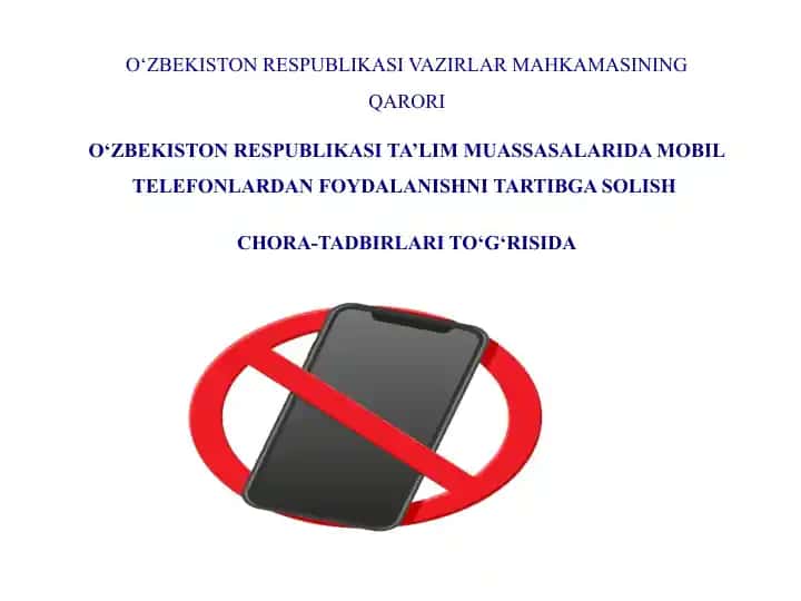 Ta’lim Muassasalarida Mobil Telefonlardan Foydalanishni Tartibga Solish Chora-Tadbirlari