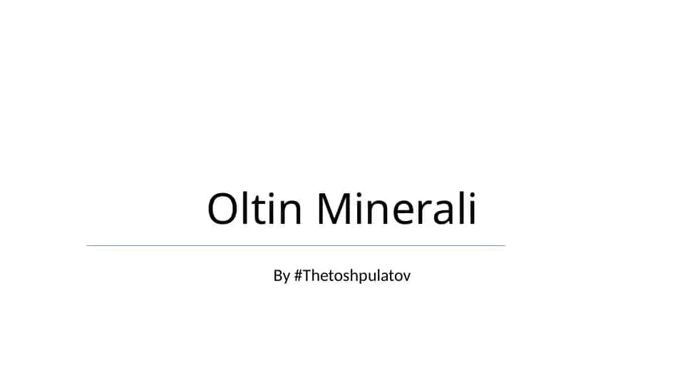 Oltin Minerali