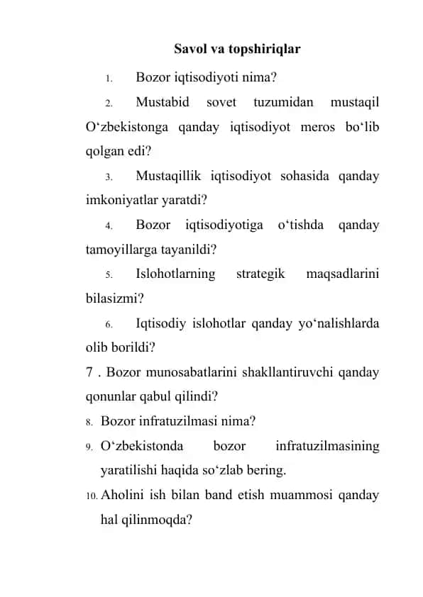 Bozor iqtisodiyoti