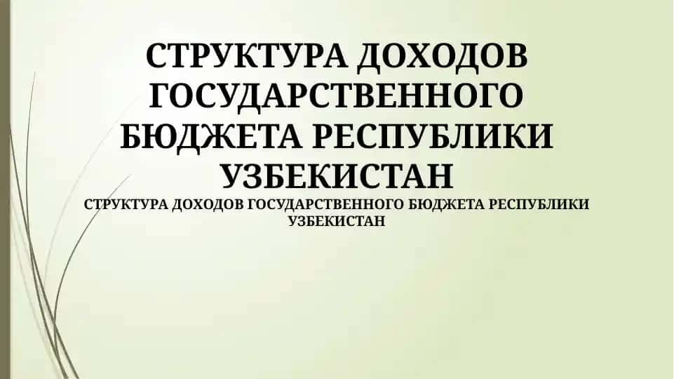 Структура доходов государственного бюджета Республики Узбекистан