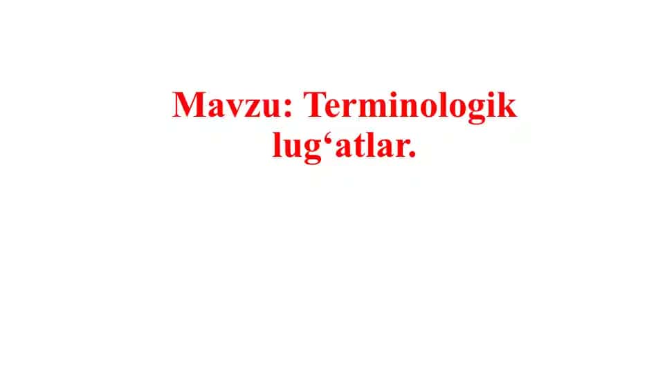 Terminologiklug‘atlar