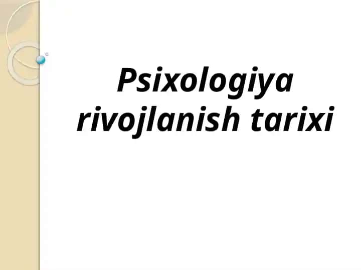 Psixologiyarivojlanish tarixi