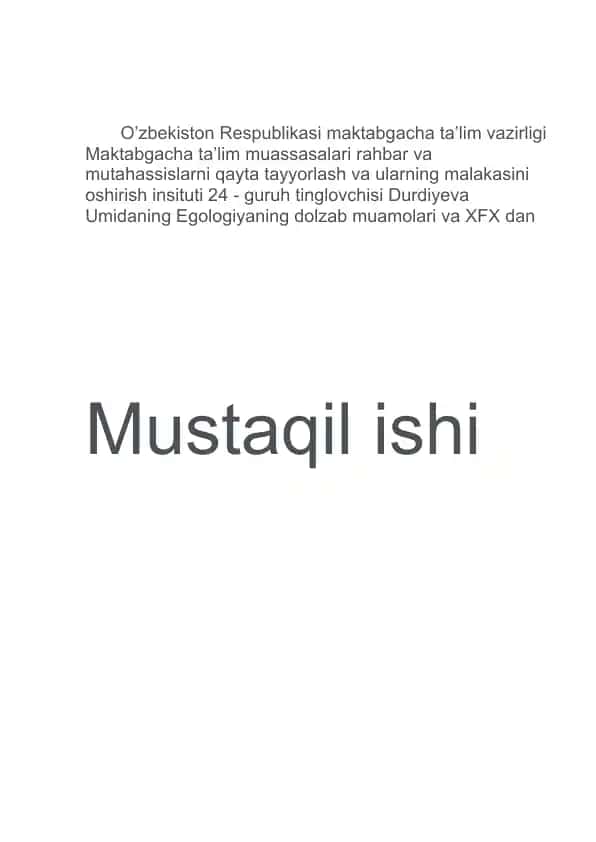 Tarbiyalanuvchilarni tabiat bilan tanishtirish orqali ekologik ta`lim tarbiyasini amalga oshirish yo’llari