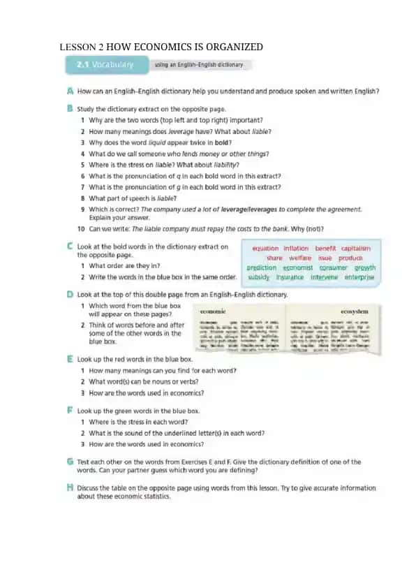 LESSON 2 HOW ECONOMICS IS ORGANIZED