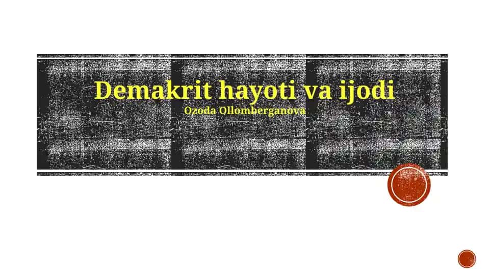 Demakrit hayoti va ijodi