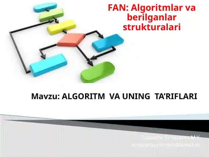 Algoritmlar va berilganlar strukturalari