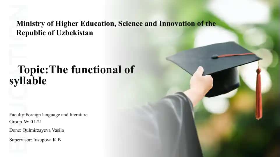 The functional of syllable