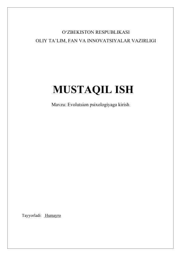 Evolutsion psixologiyaga kirish