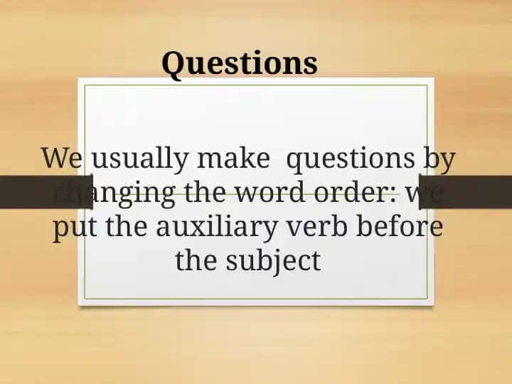Question Word Asking About