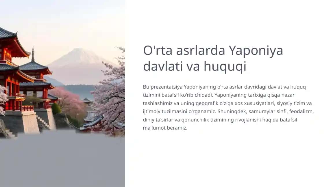 O'rta asrlarda Yaponiya davlati va huquqi